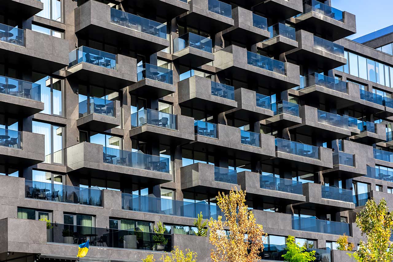 modern-architecture-with-rhythm-balconies-urban-style-aparment complex- floor merchant