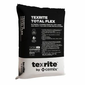 Extremely flexible mortar, for large and heavy tile and stone installations.