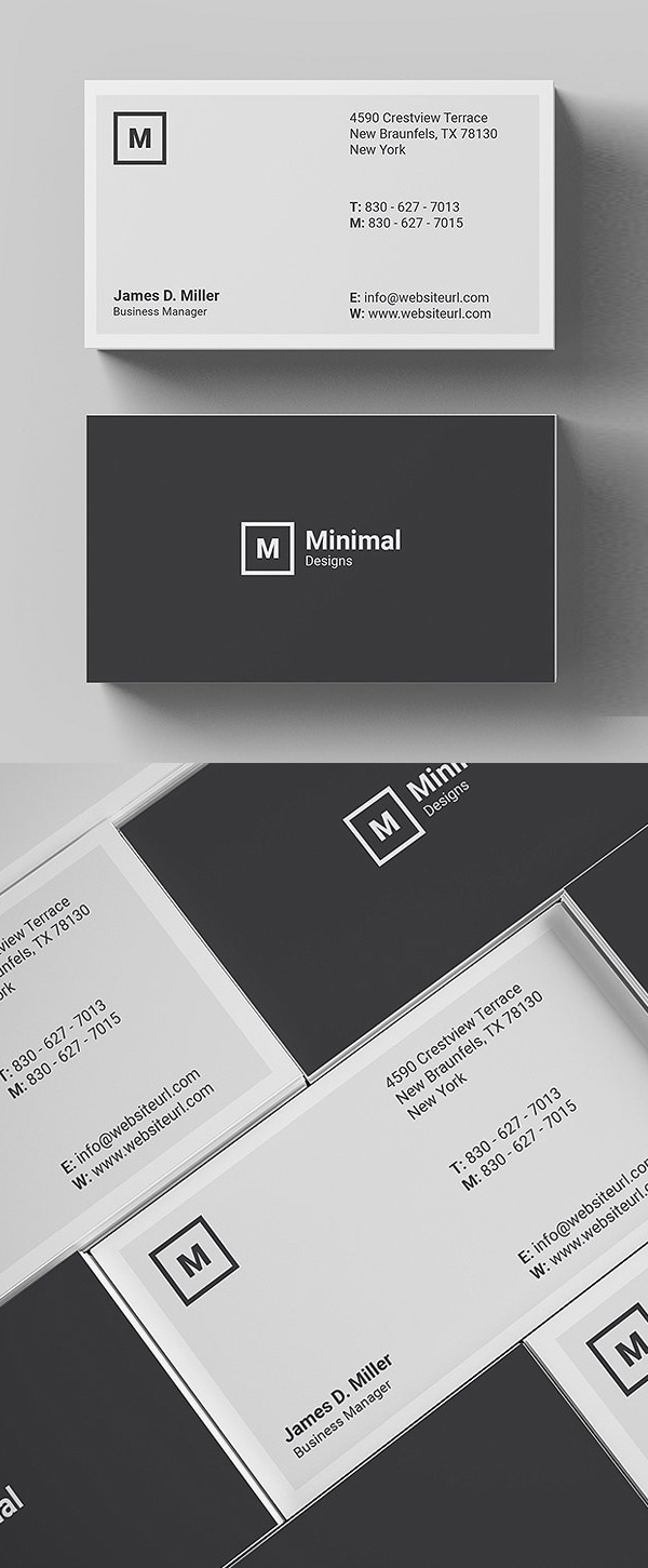 Tarjeta de visita mínima tarjetas de presentación minimalistas