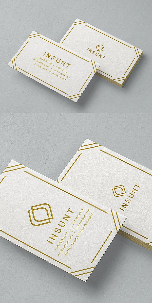 Tarjeta de visita mínima de oro tarjetas de presentación minimalistas oro