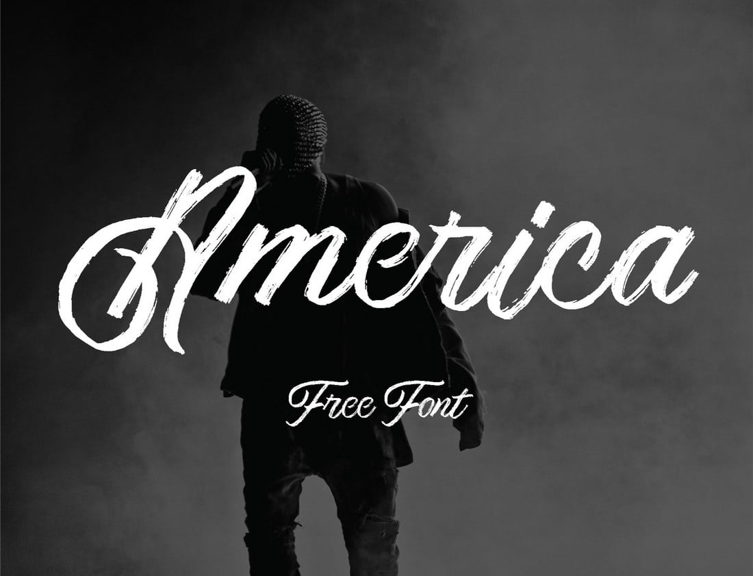 America - Fuente Textured Script Gratis