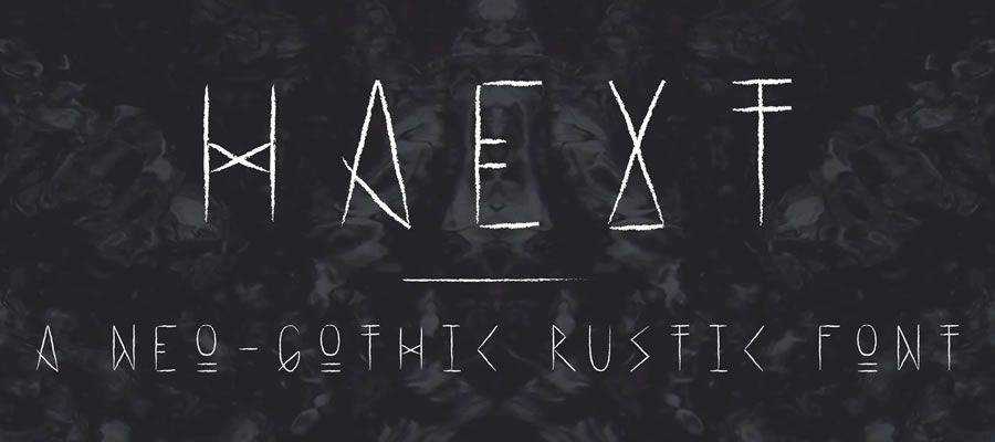 Fuentes de letras góticas gratis para diseñadores - Haext Regular familia tipográfica free gothic